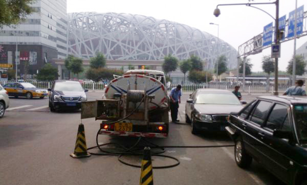 北京高压清洗鸟巢周边污水管道